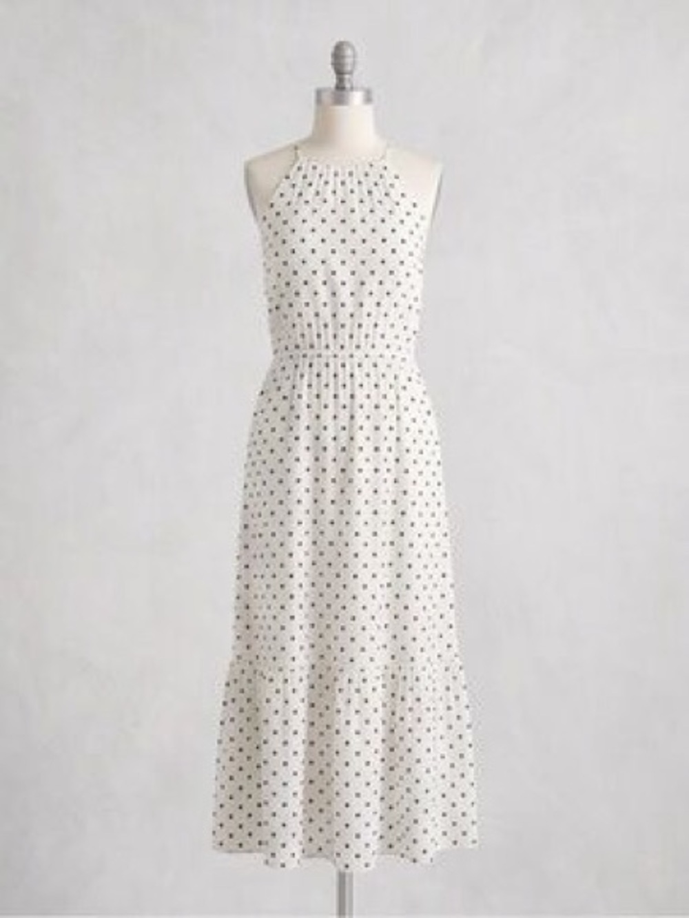 Banana Republic Cream Polka Dot Midi Dress